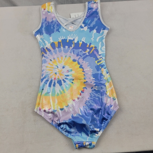NWT Zkql blue spiral girls leotard size 10 - Picture 6 of 7